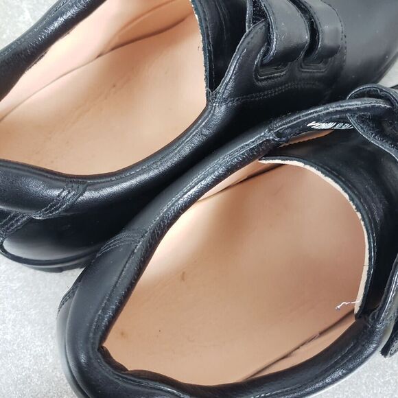 Apex Shoes Men 10.5 Black Walking Therapeutic Athletic Two Strap Slip Resistant - Picture 8 of 13